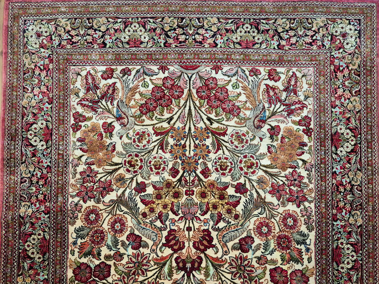 Ghom Seide Teppich Seide auf Seide Lebensbaum feine Knüpfung