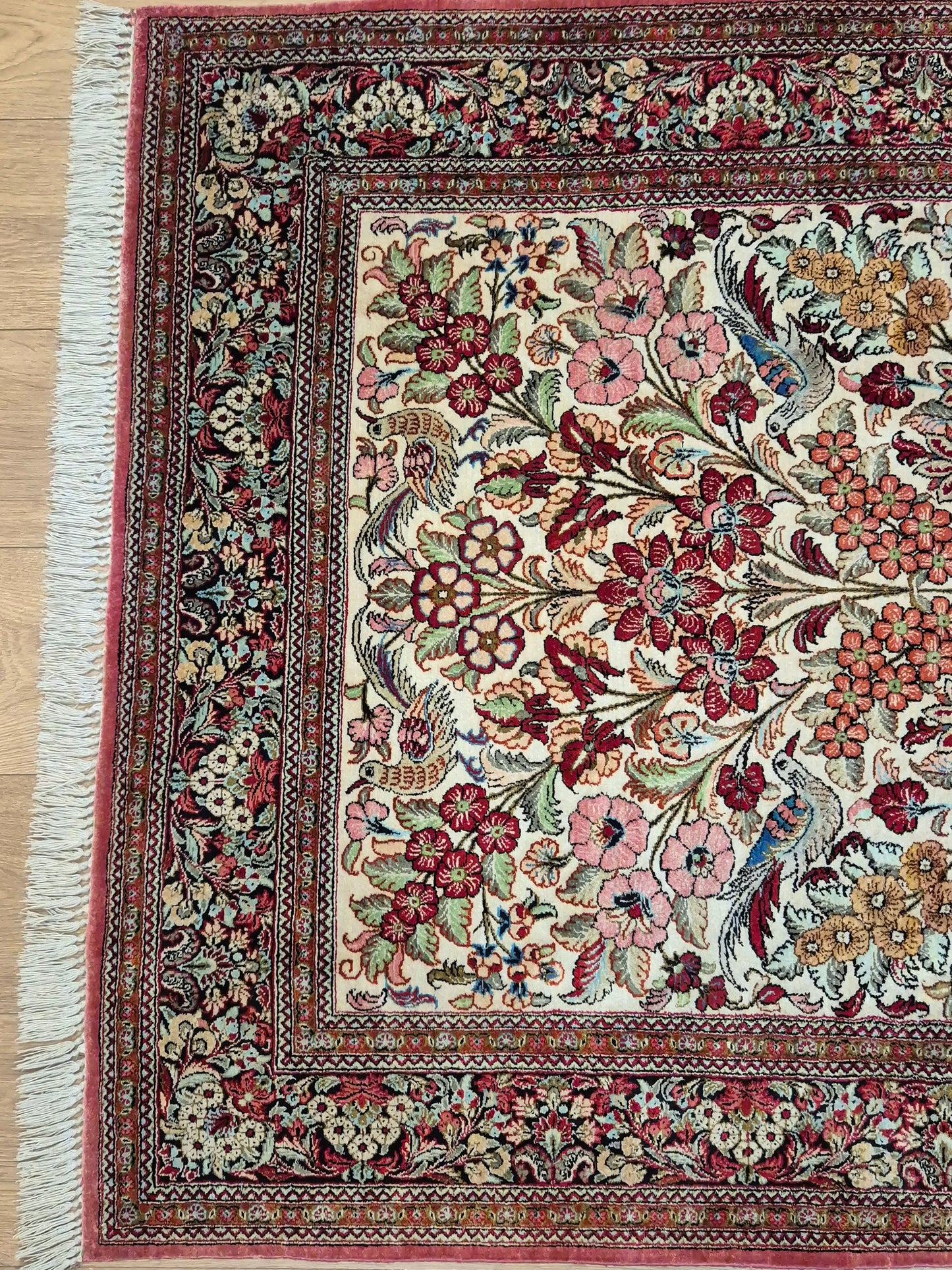 Ghom Seide Teppich Seide auf Seide Lebensbaum feine Knüpfung