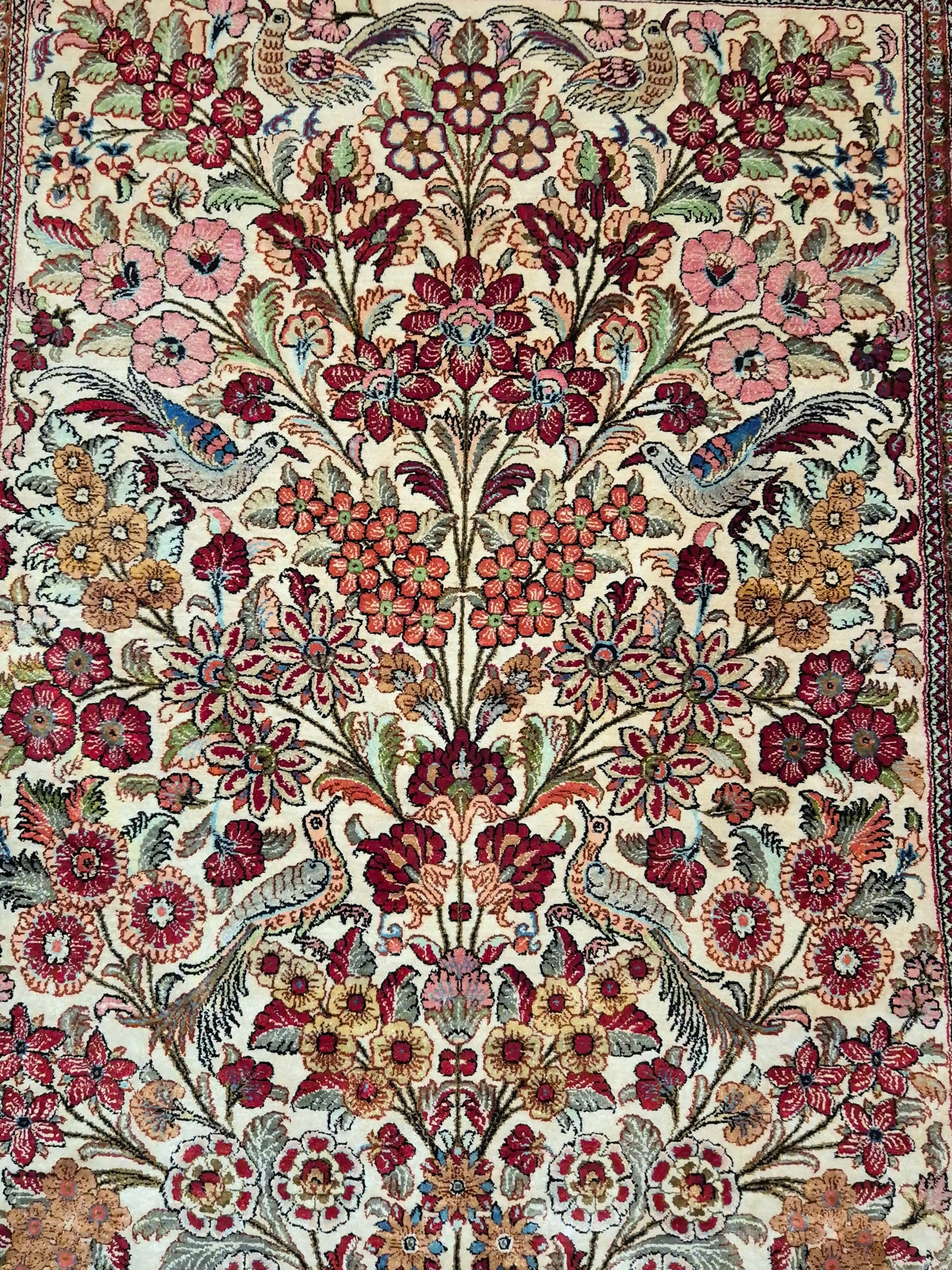 Ghom Seide Teppich Seide auf Seide Lebensbaum feine Knüpfung