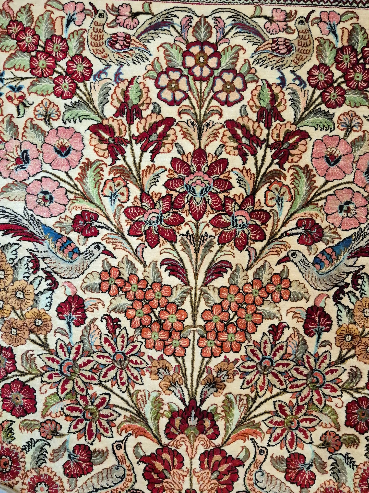 Ghom Seide Teppich Seide auf Seide Lebensbaum feine Knüpfung