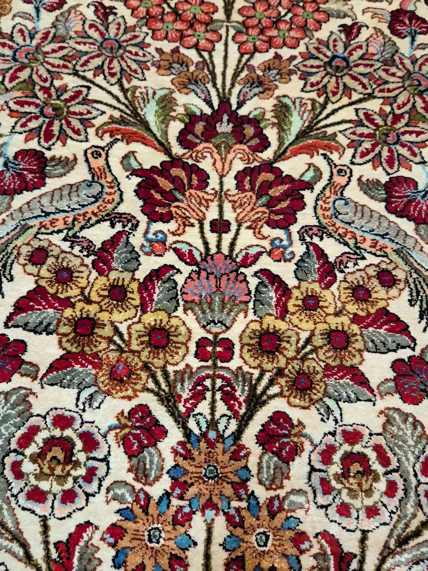 Ghom Seide Teppich Seide auf Seide Lebensbaum feine Knüpfung