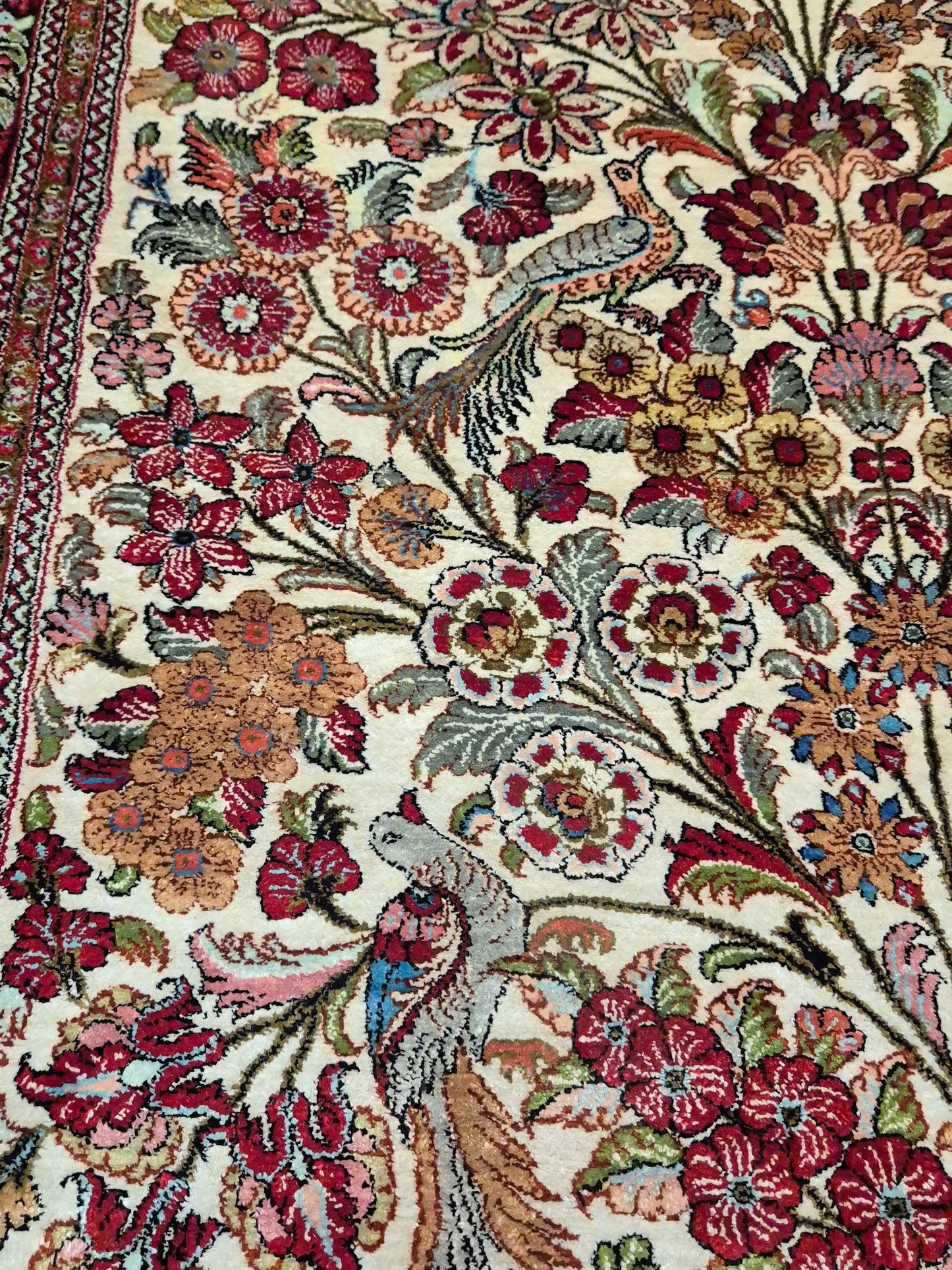 Ghom Seide Teppich Seide auf Seide Lebensbaum feine Knüpfung