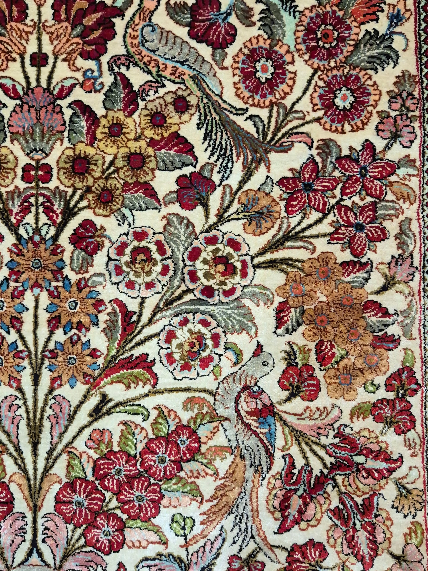 Ghom Seide Teppich Seide auf Seide Lebensbaum feine Knüpfung