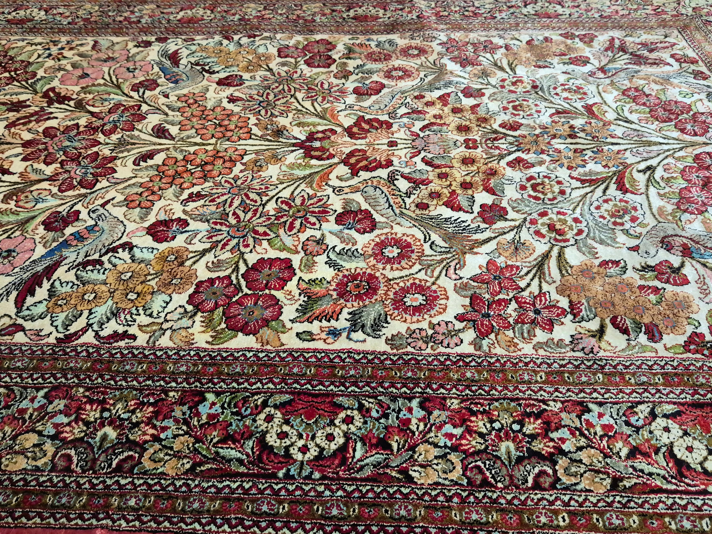 Ghom Seide Teppich Seide auf Seide Lebensbaum feine Knüpfung