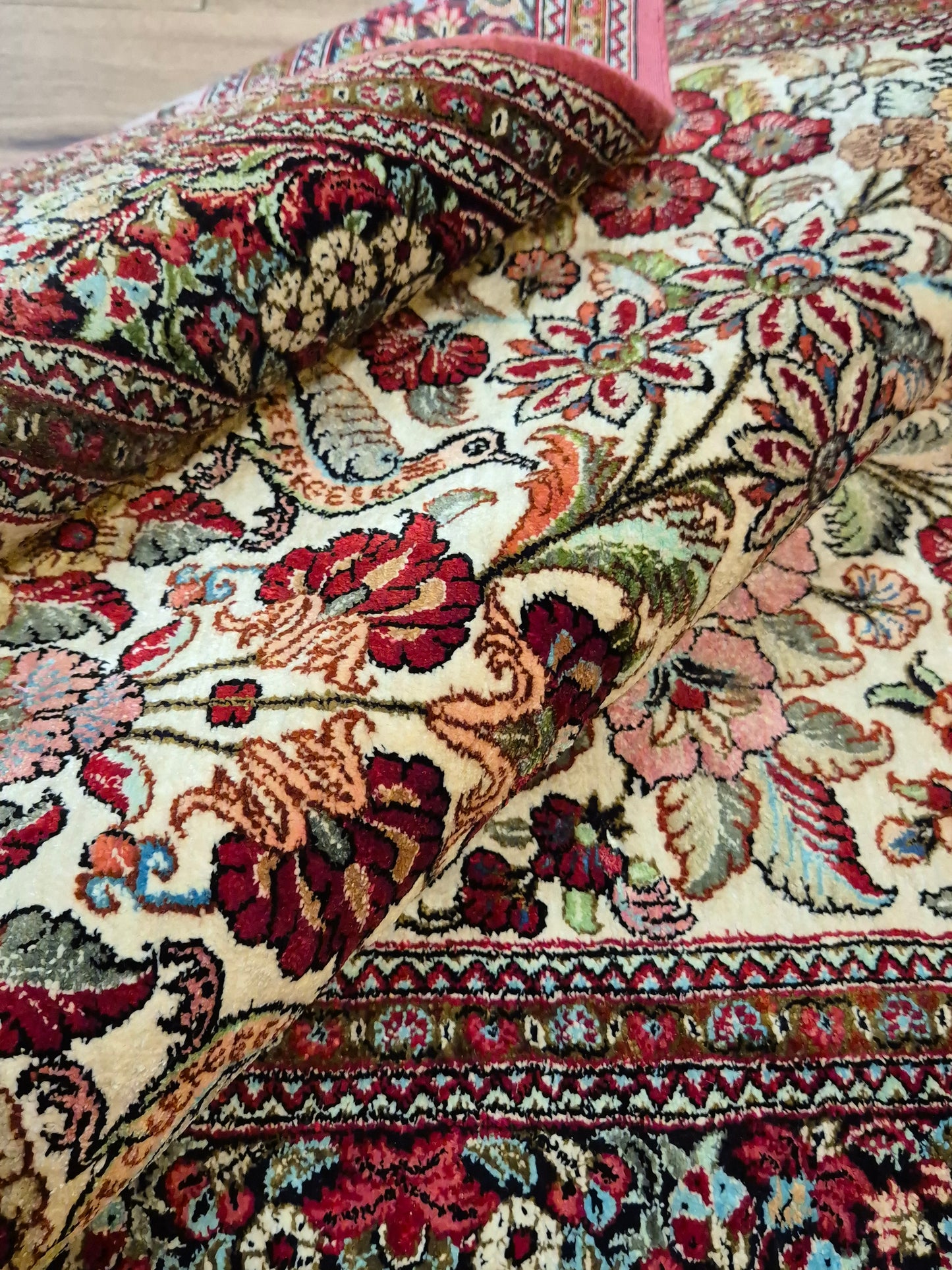 Ghom Seide Teppich Seide auf Seide Lebensbaum feine Knüpfung