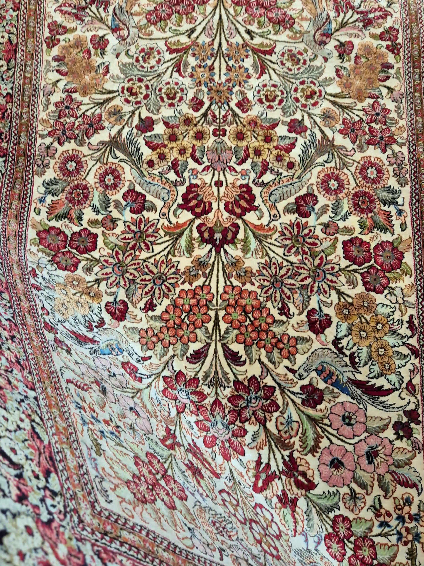 Ghom Seide Teppich Seide auf Seide Lebensbaum feine Knüpfung