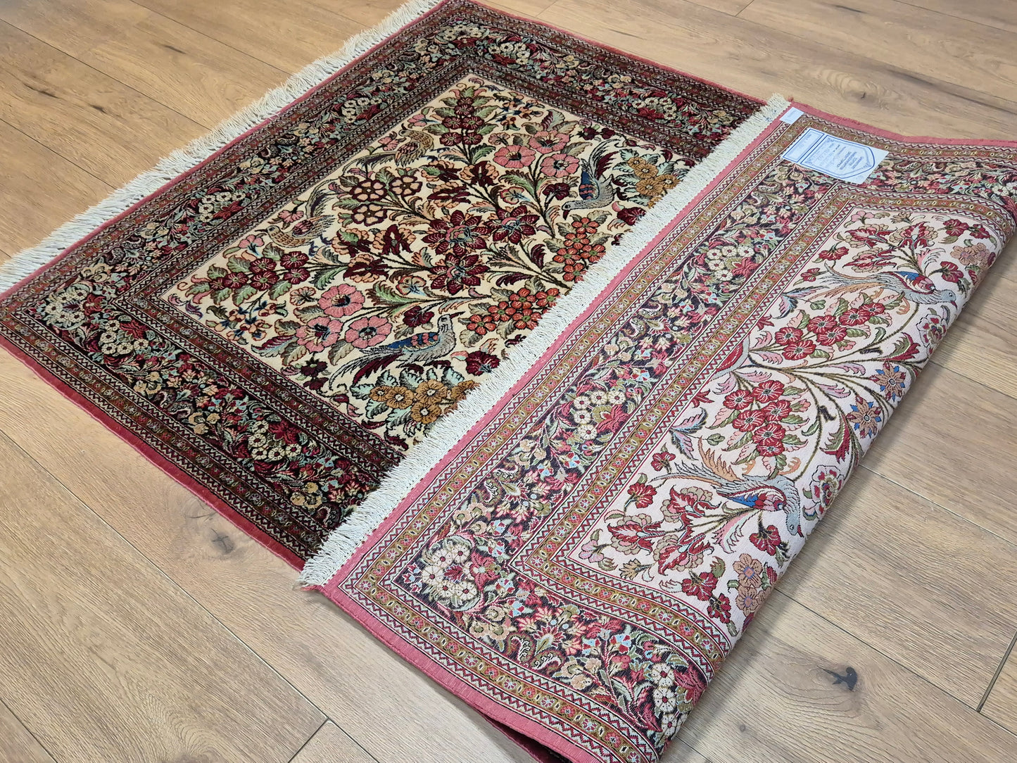 Ghom Seide Teppich Seide auf Seide Lebensbaum feine Knüpfung