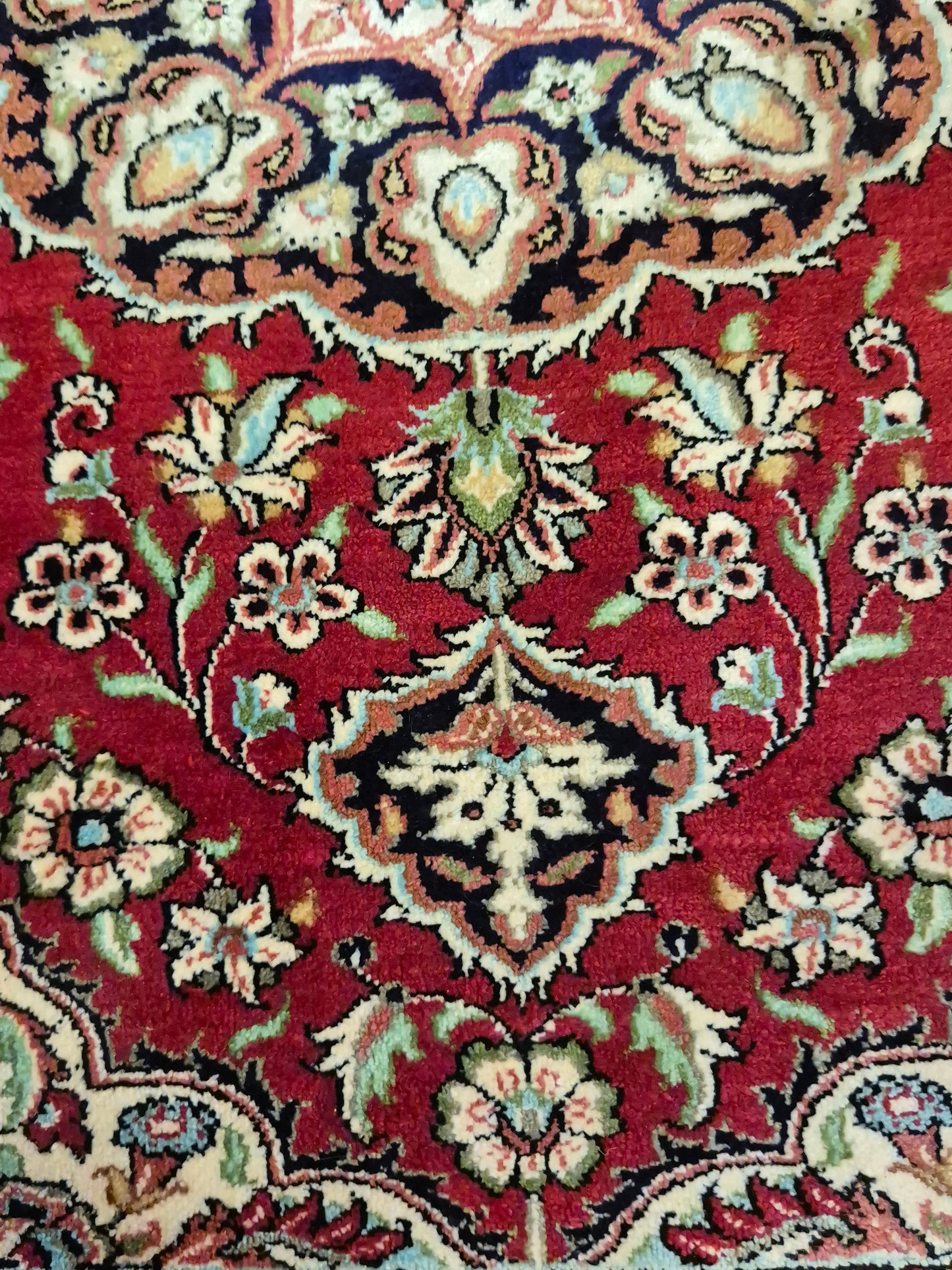 Ghom Seide Teppich Seide auf Seide Medaillon florales Muster