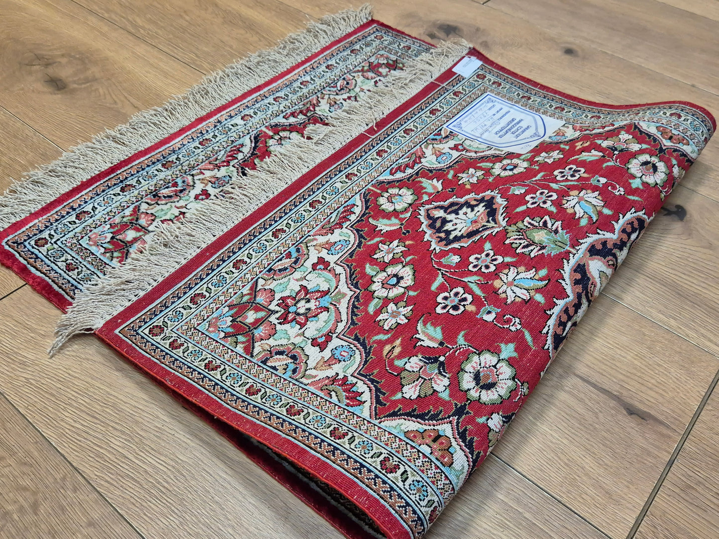 Ghom Seide Teppich Seide auf Seide Medaillon florales Muster