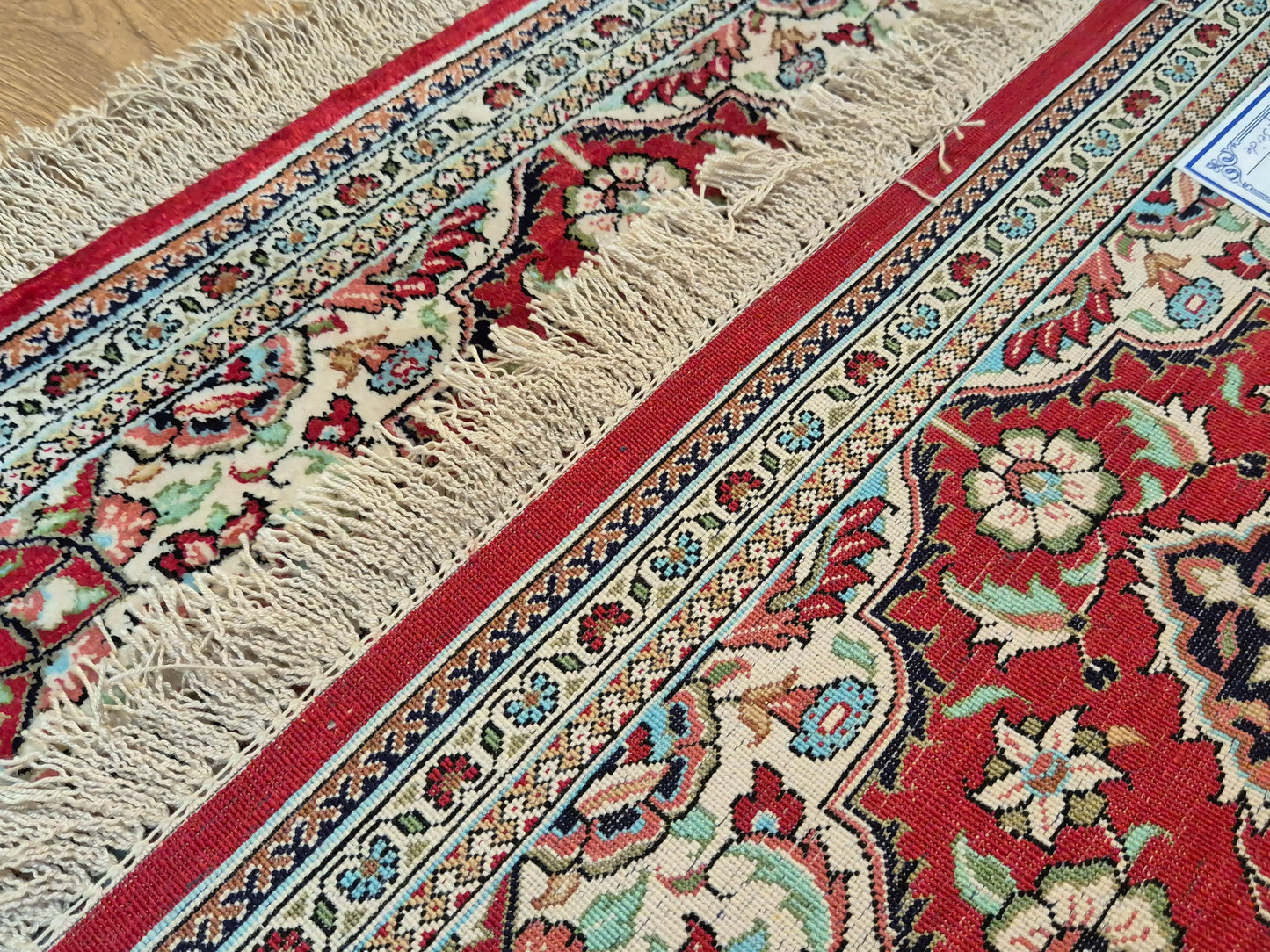 Ghom Seide Teppich Seide auf Seide Medaillon florales Muster