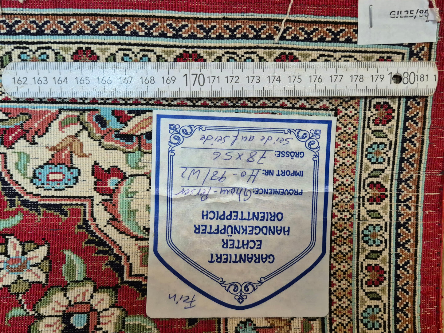 Ghom Seide Teppich Seide auf Seide Medaillon florales Muster