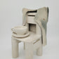 Keramik Figur Skulptur eines Stuhl mit Tasse Signiert und Datiert 1981