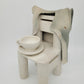 Keramik Figur Skulptur eines Stuhl mit Tasse Signiert und Datiert 1981