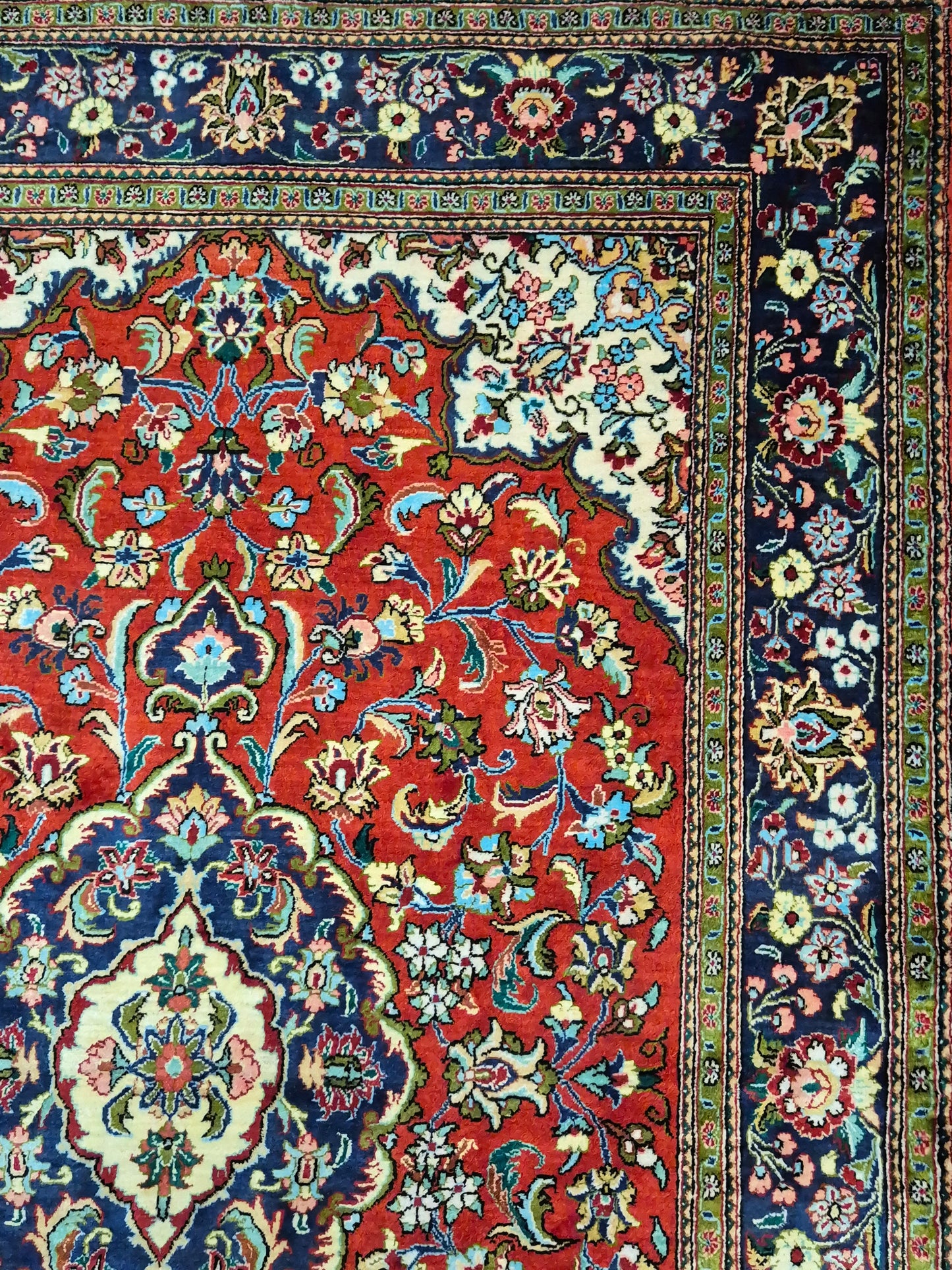 Ghom Teppich Seide auf Seide Medaillon feine Knüpfung