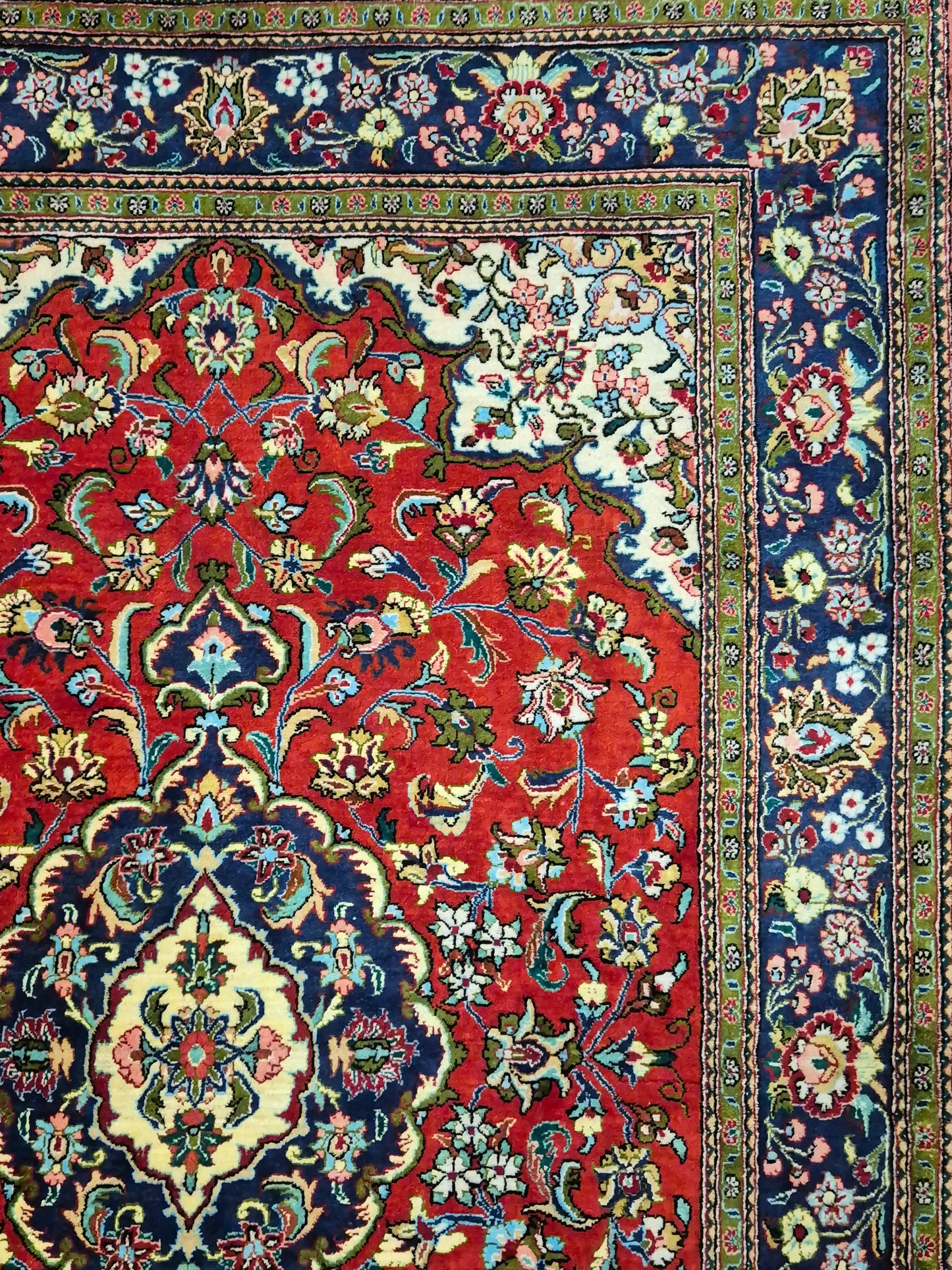 Ghom Teppich Seide auf Seide Medaillon feine Knüpfung