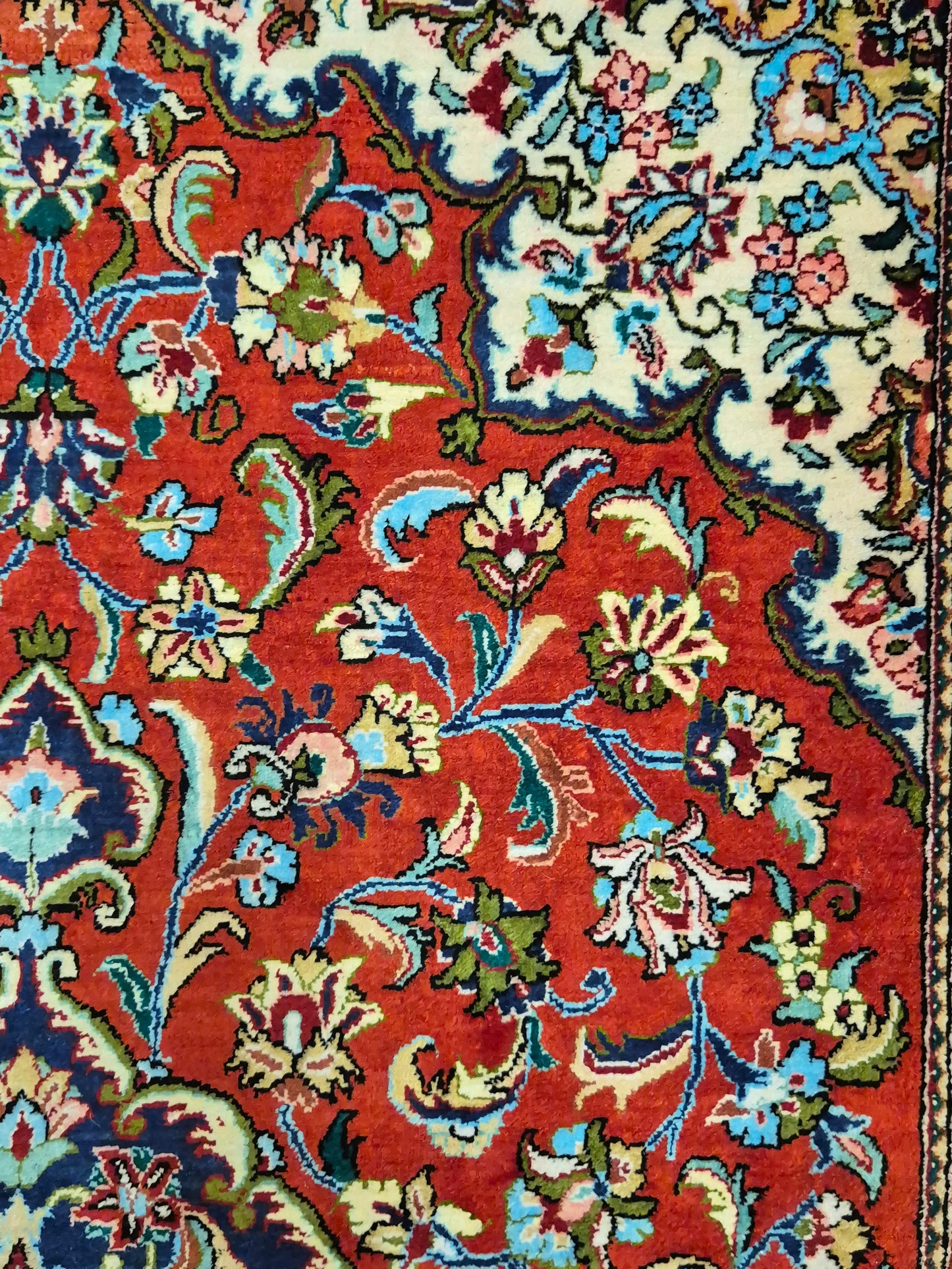 Ghom Teppich Seide auf Seide Medaillon feine Knüpfung