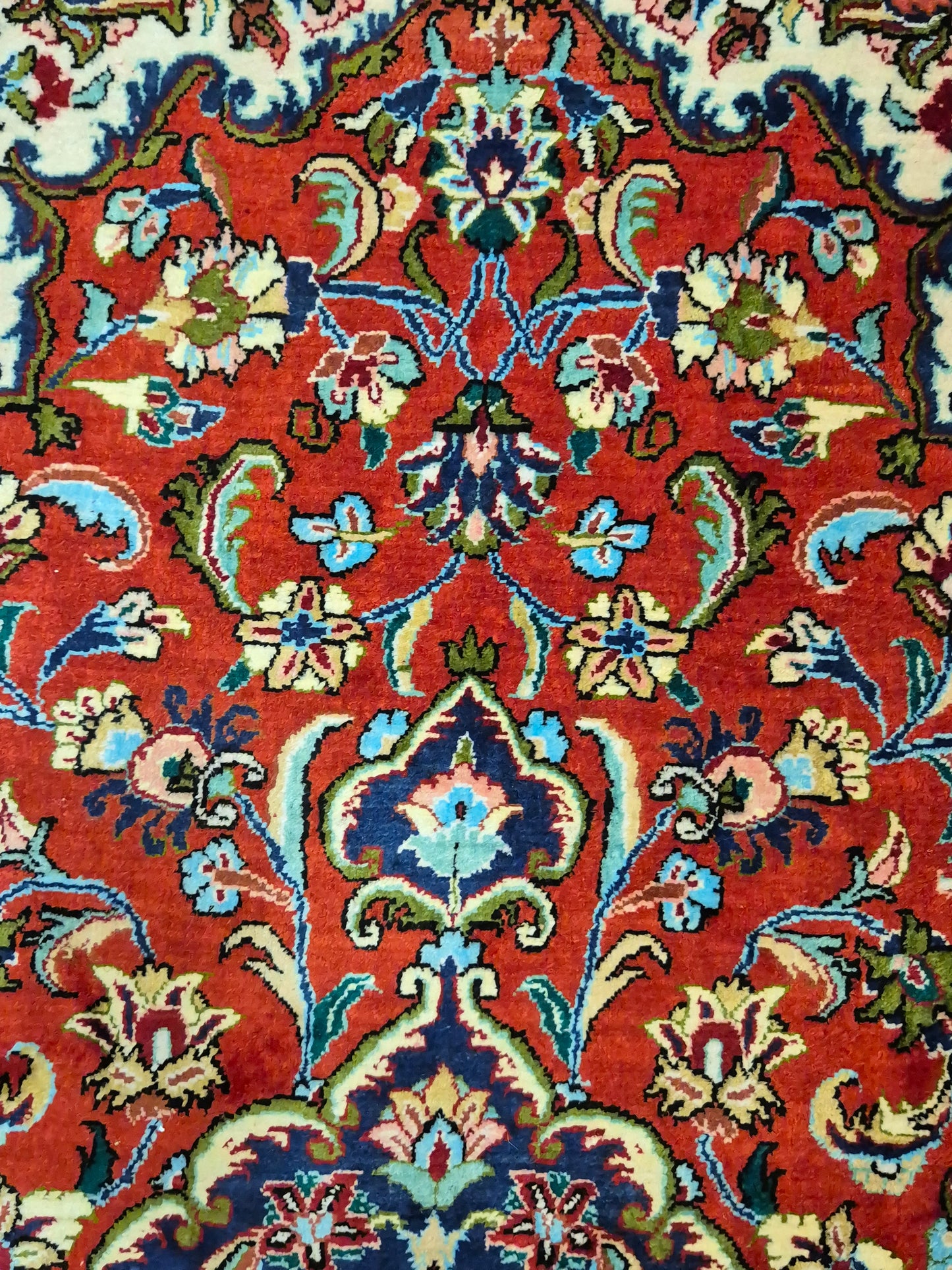 Ghom Teppich Seide auf Seide Medaillon feine Knüpfung