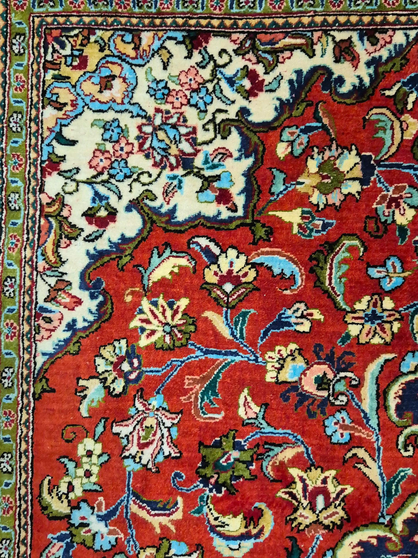 Ghom Teppich Seide auf Seide Medaillon feine Knüpfung