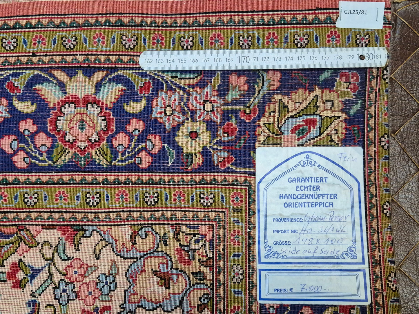 Ghom Teppich Seide auf Seide Medaillon feine Knüpfung