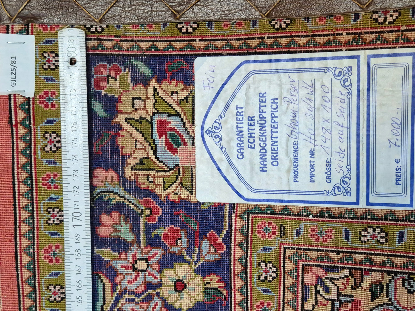 Ghom Teppich Seide auf Seide Medaillon feine Knüpfung