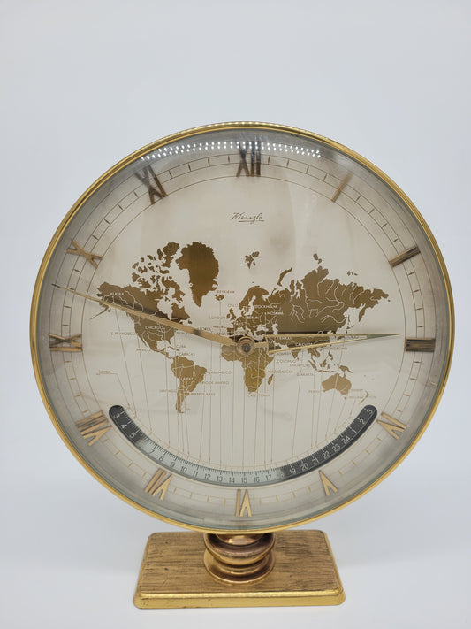 Uhr Tischuhr Kienzle Weltenuhr Mid-Century Vintage