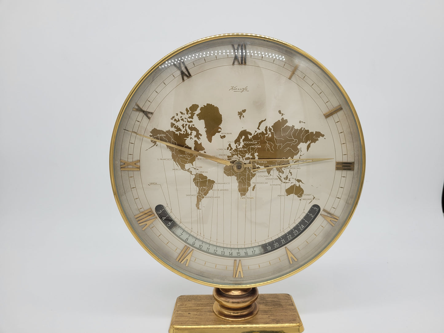 Uhr Tischuhr Kienzle Weltenuhr Mid-Century Vintage