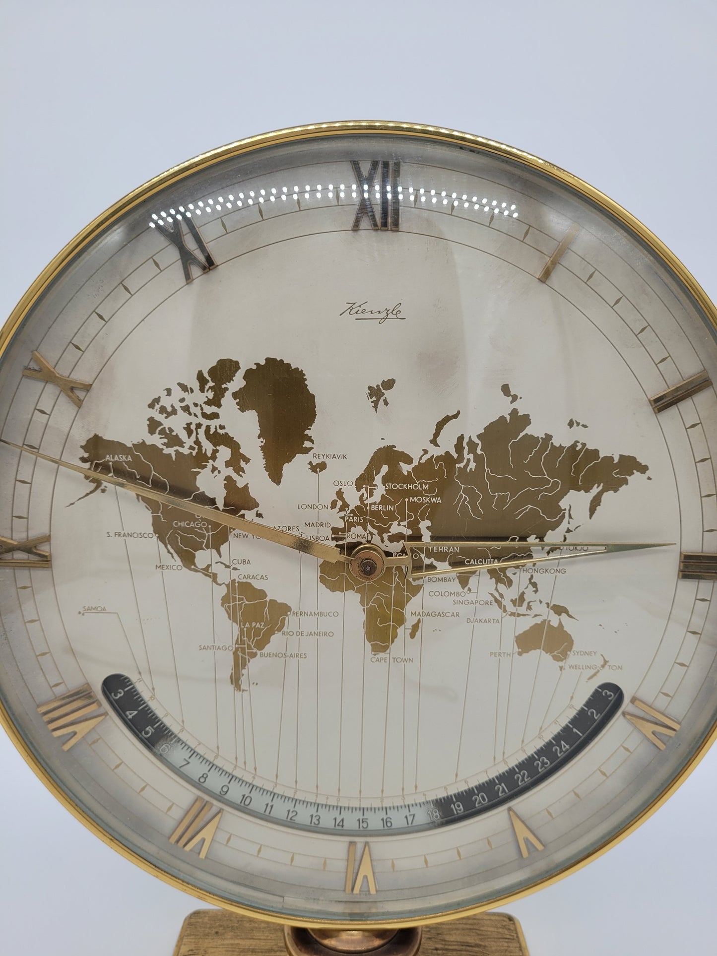 Uhr Tischuhr Kienzle Weltenuhr Mid-Century Vintage