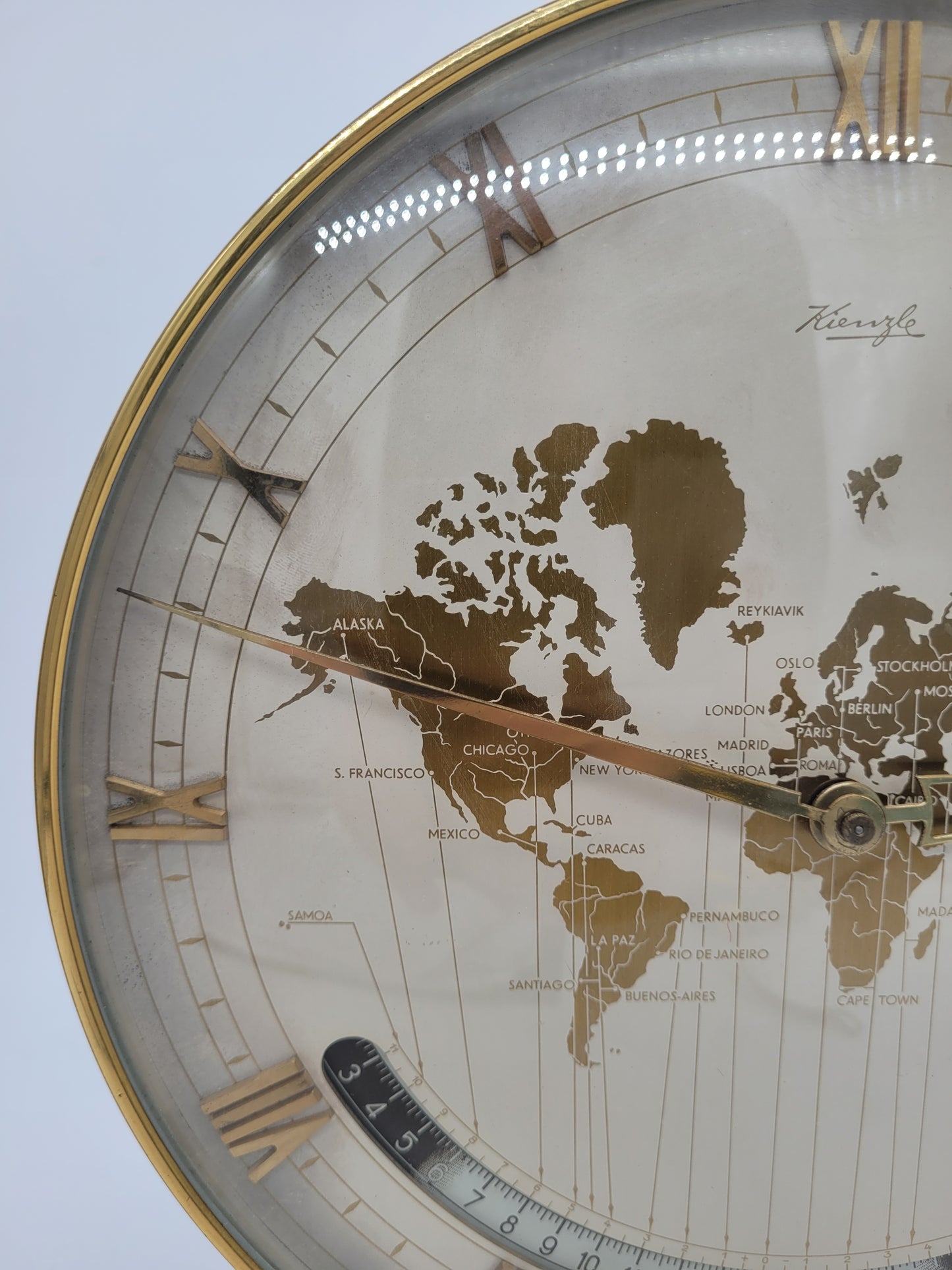 Uhr Tischuhr Kienzle Weltenuhr Mid-Century Vintage