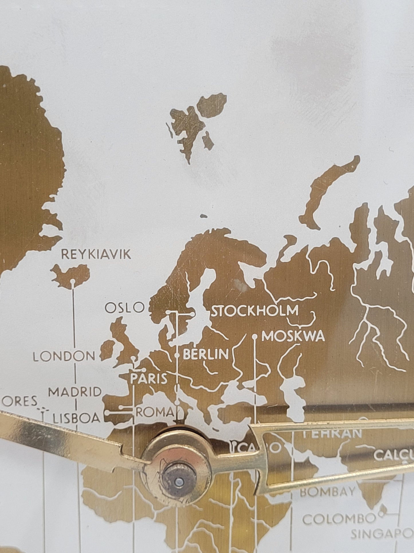 Uhr Tischuhr Kienzle Weltenuhr Mid-Century Vintage