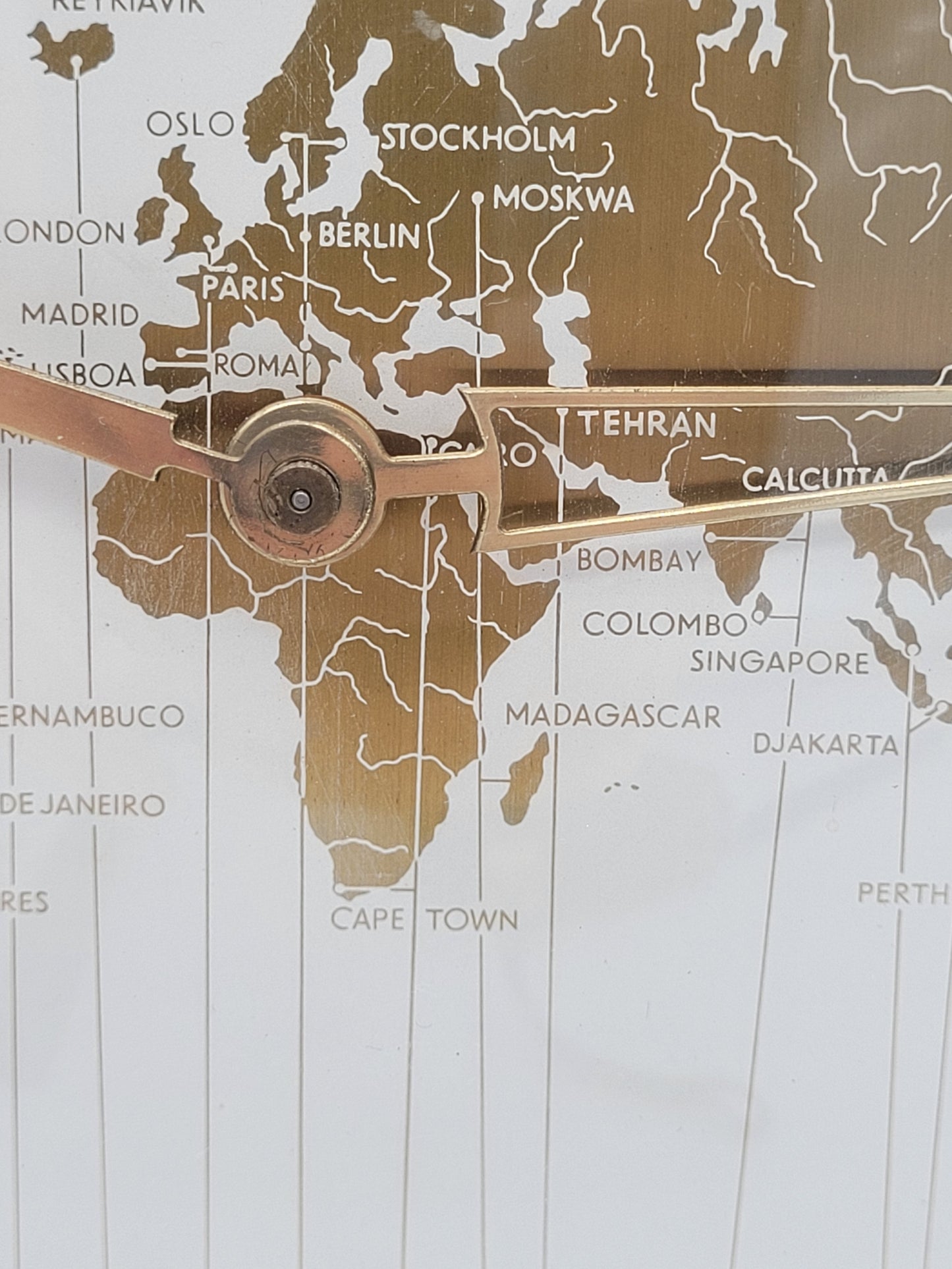 Uhr Tischuhr Kienzle Weltenuhr Mid-Century Vintage
