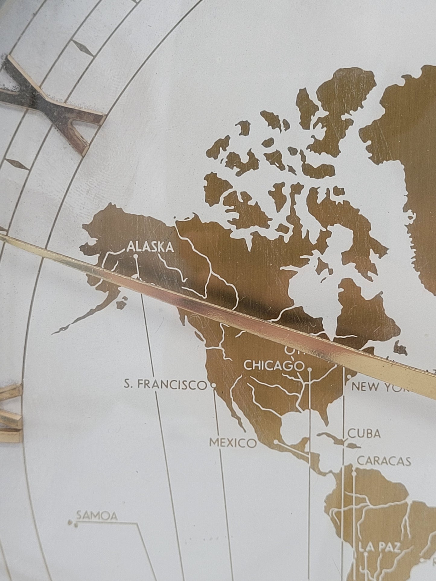 Uhr Tischuhr Kienzle Weltenuhr Mid-Century Vintage