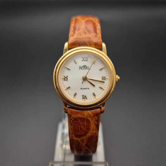 Klassische Royal Damen Uhr – Elegantes Design mit Lederarmband