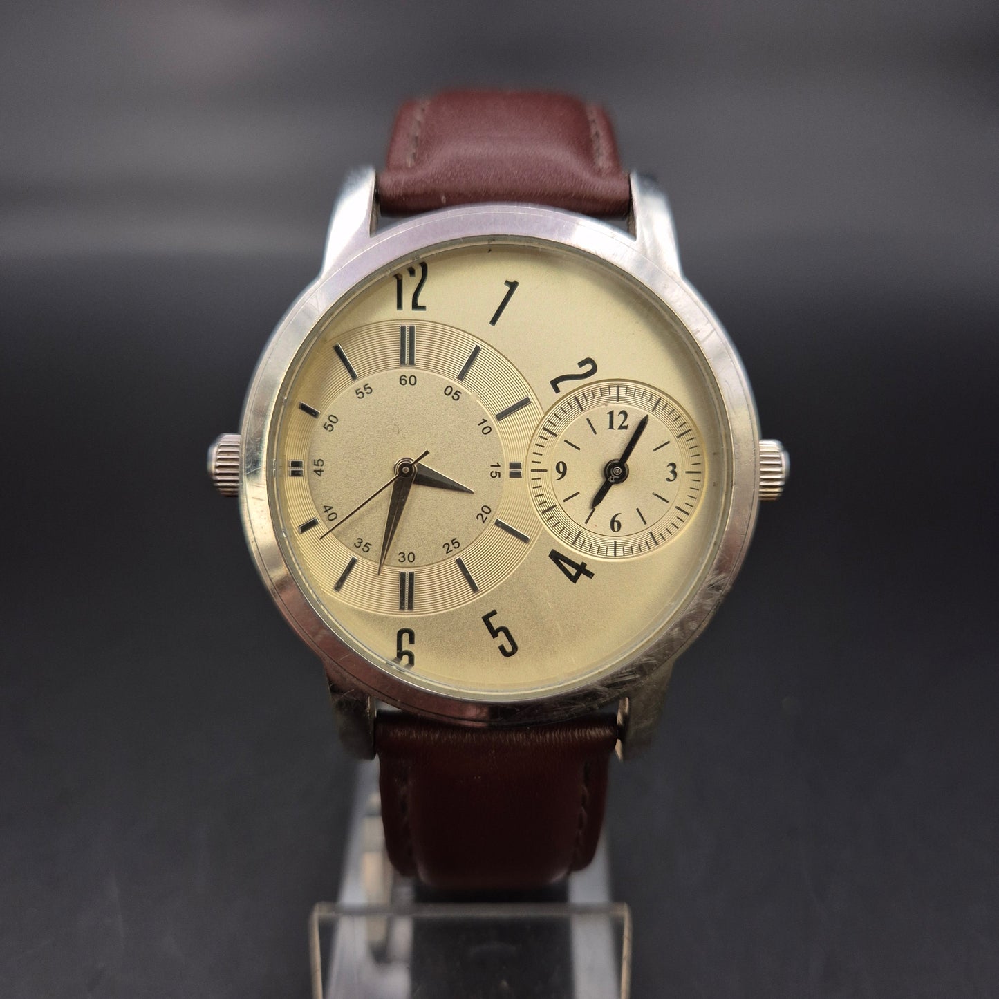 TCM Herren Uhr – Dual-Zeit Anzeige mit Edelstahlgehäuse