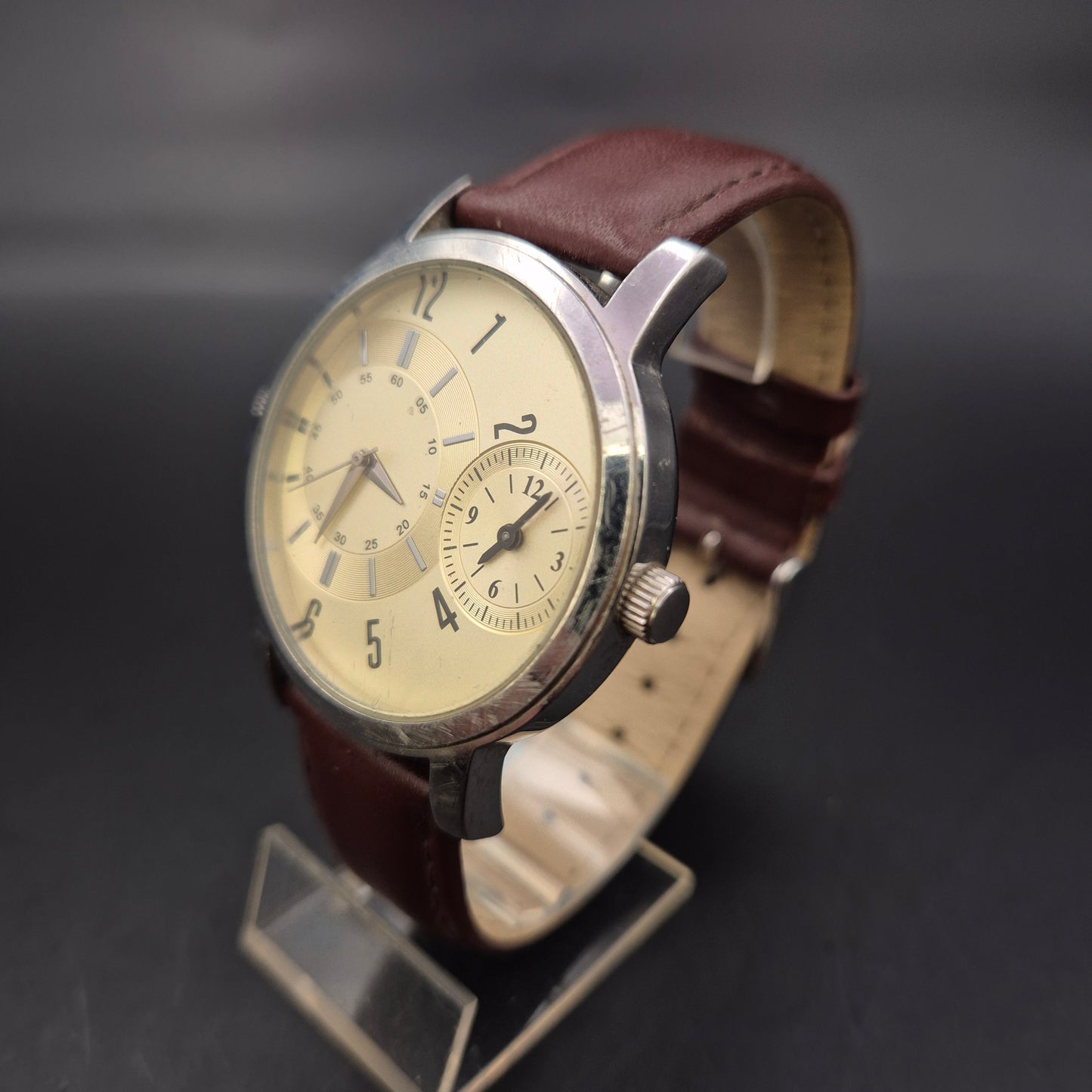 TCM Herren Uhr – Dual-Zeit Anzeige mit Edelstahlgehäuse