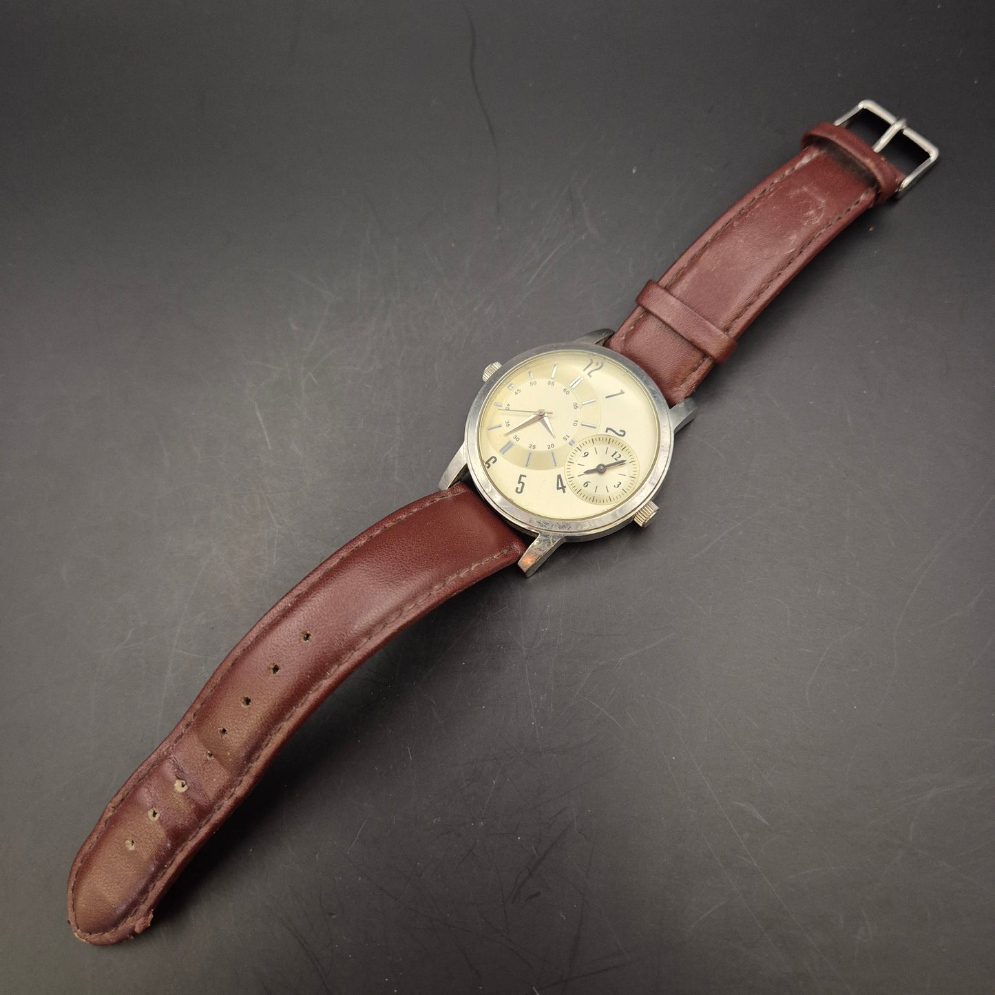 TCM Herren Uhr – Dual-Zeit Anzeige mit Edelstahlgehäuse