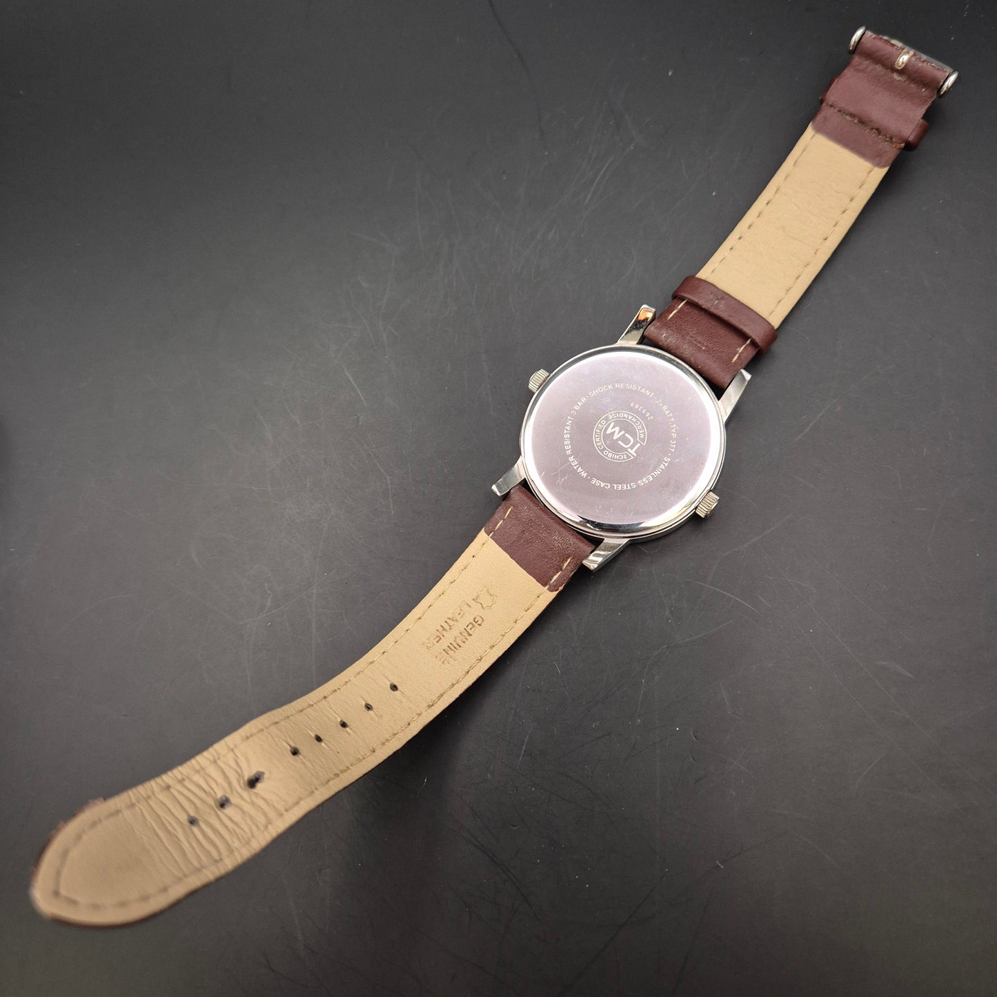 TCM Herren Uhr – Dual-Zeit Anzeige mit Edelstahlgehäuse