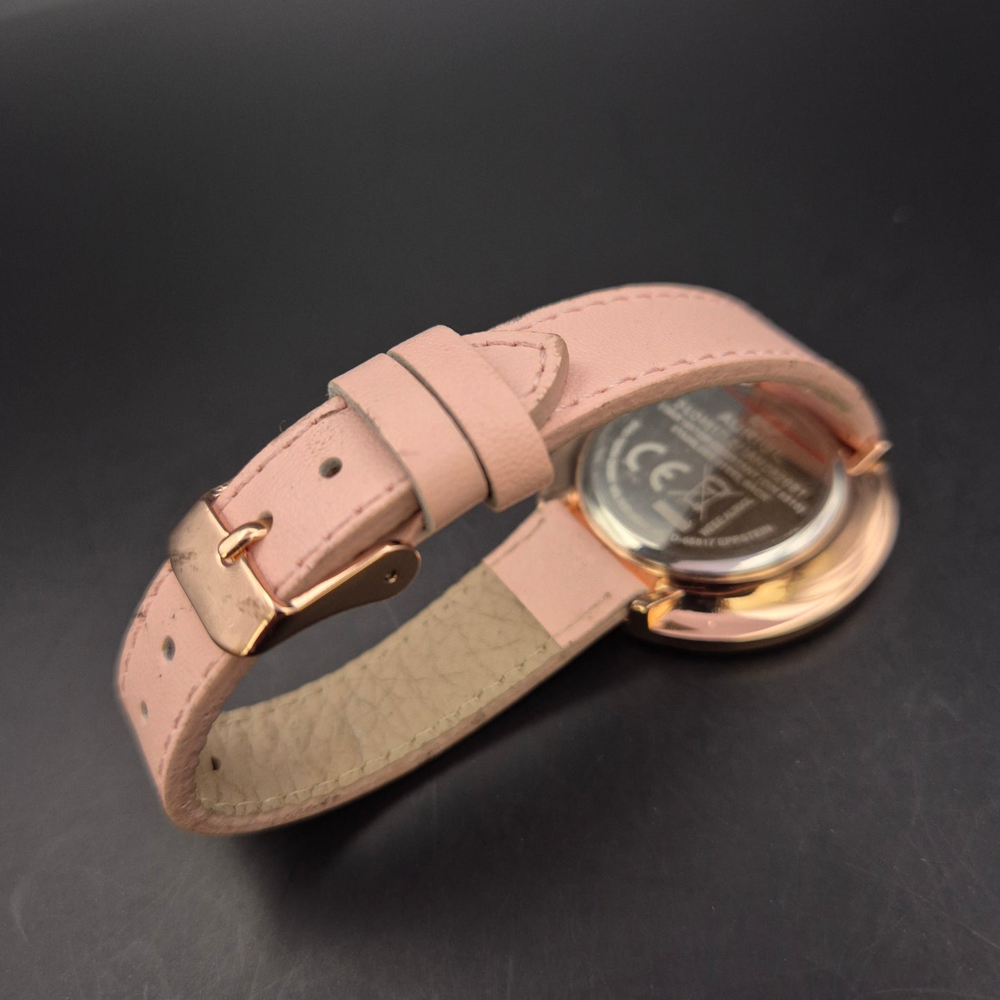 Auriol Damen Uhr – Roségold mit Glitzersteinen und Lederarmband