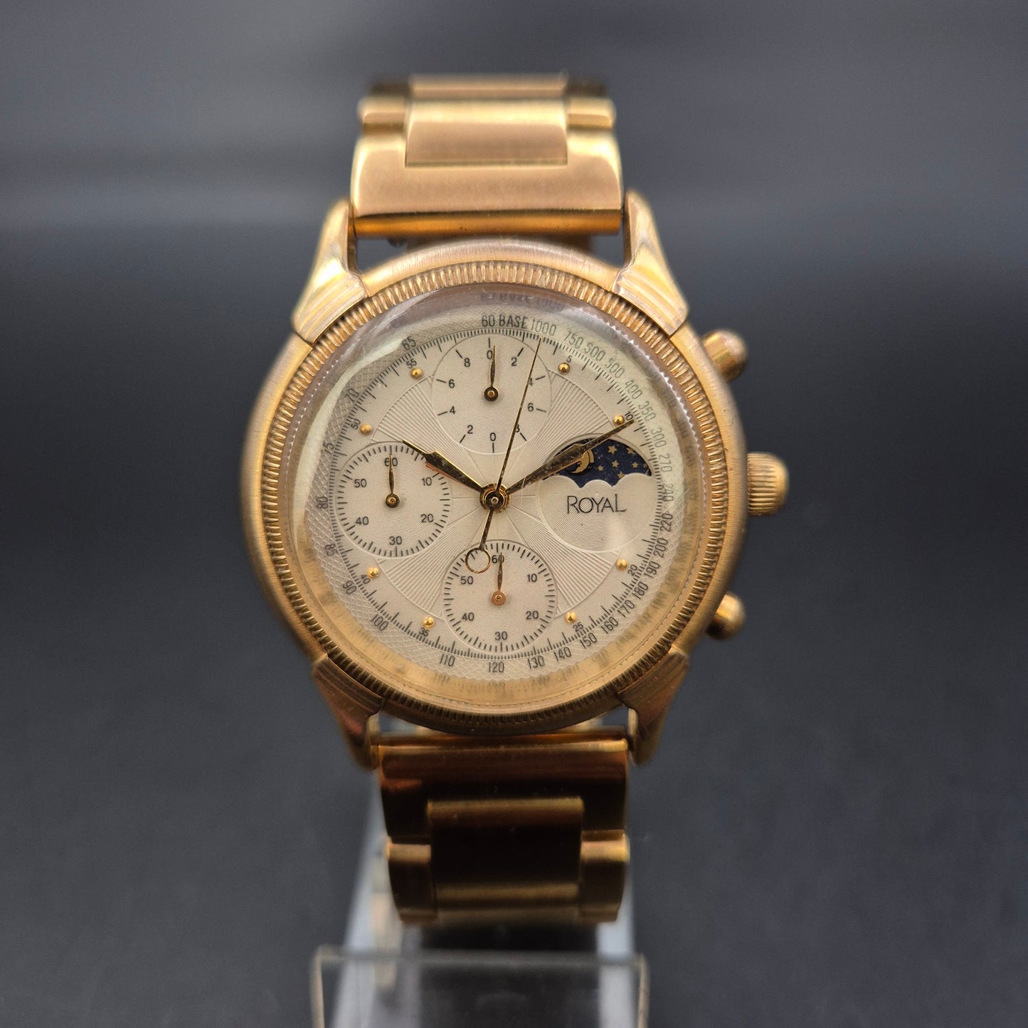 Royal Herren Uhr – Chronograph mit Mondphase in Goldoptik