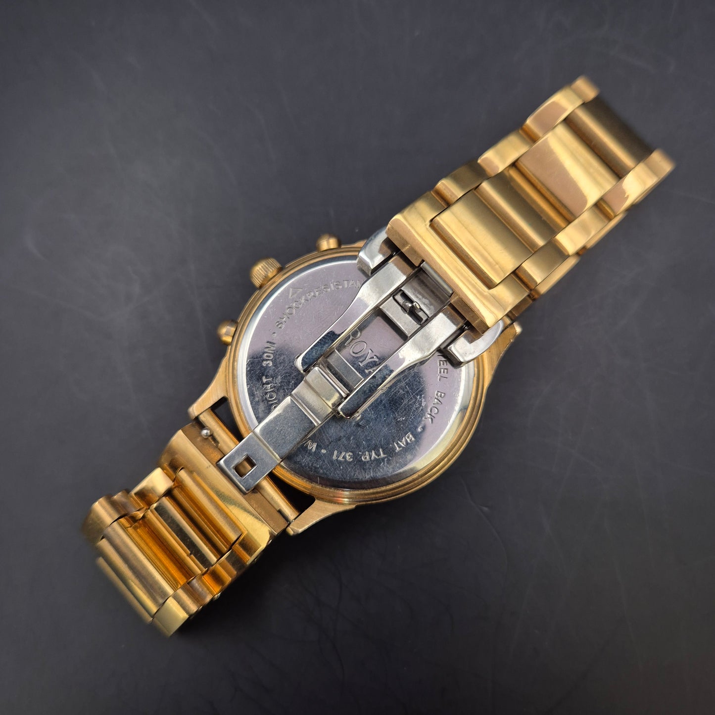 Royal Herren Uhr – Chronograph mit Mondphase in Goldoptik