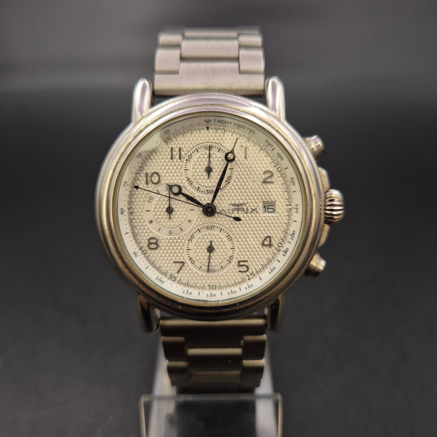 Herren Uhr – Edelstahl Chronograph mit Tachymeter & Datumsanzeige