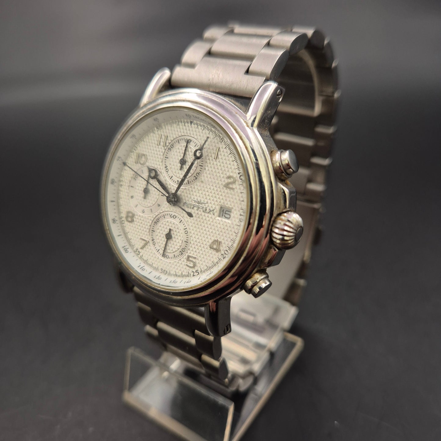 Herren Uhr – Edelstahl Chronograph mit Tachymeter & Datumsanzeige