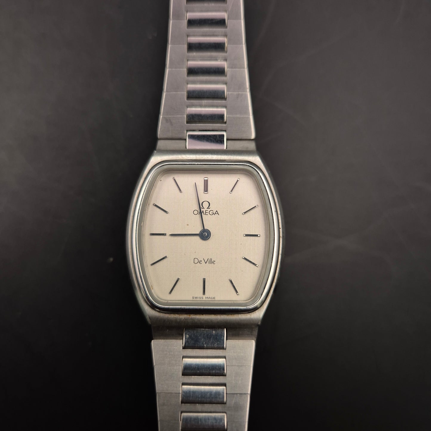 Omega DeVille Quartz – Schlichte Edelstahl-Herren Uhr, Vintage/Alltagsstück