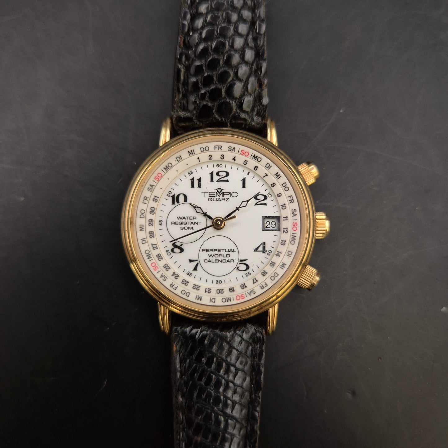 TemPic Herren Uhr – Quarz Chronograph mit Ewiger Kalender