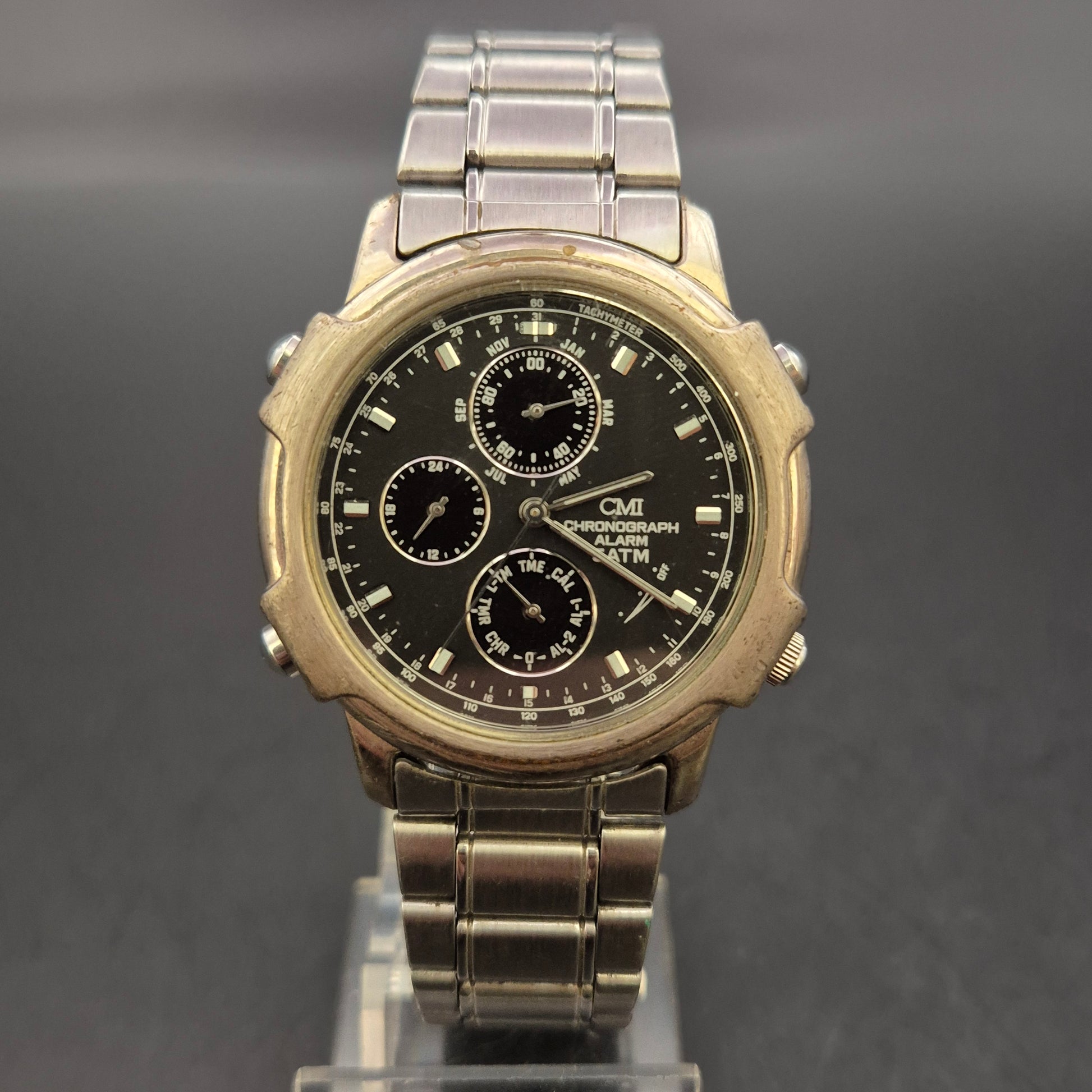 CMI Herren Uhr – Chronograph Edelstahl mit Multifunktion (defekt