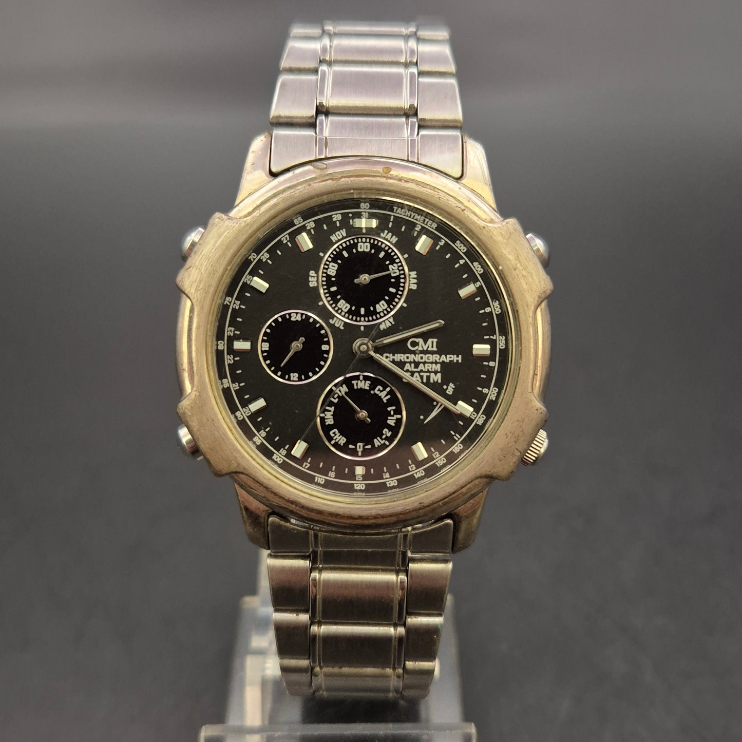 CMI Herren Uhr – Chronograph Edelstahl mit Multifunktion (defekt)