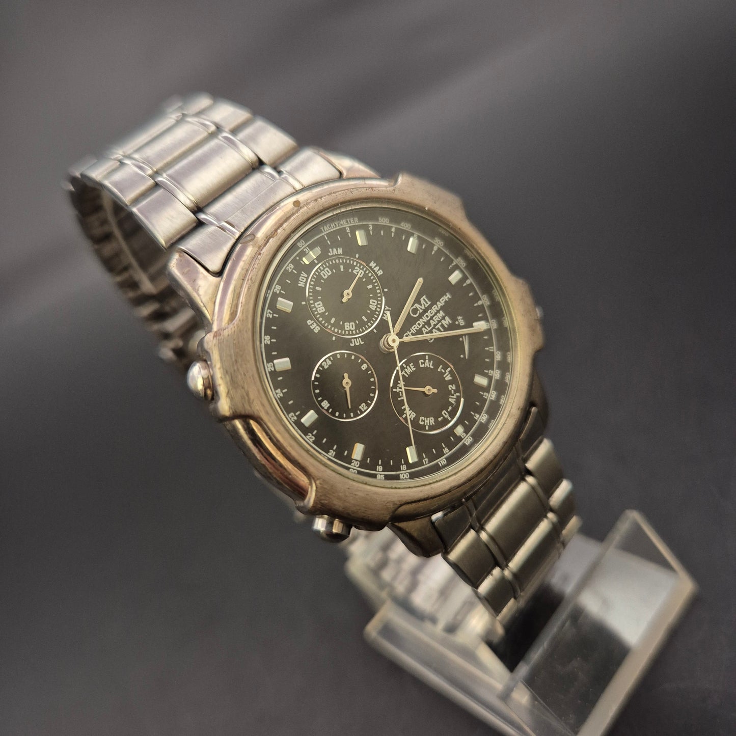 CMI Herren Uhr – Chronograph Edelstahl mit Multifunktion (defekt)