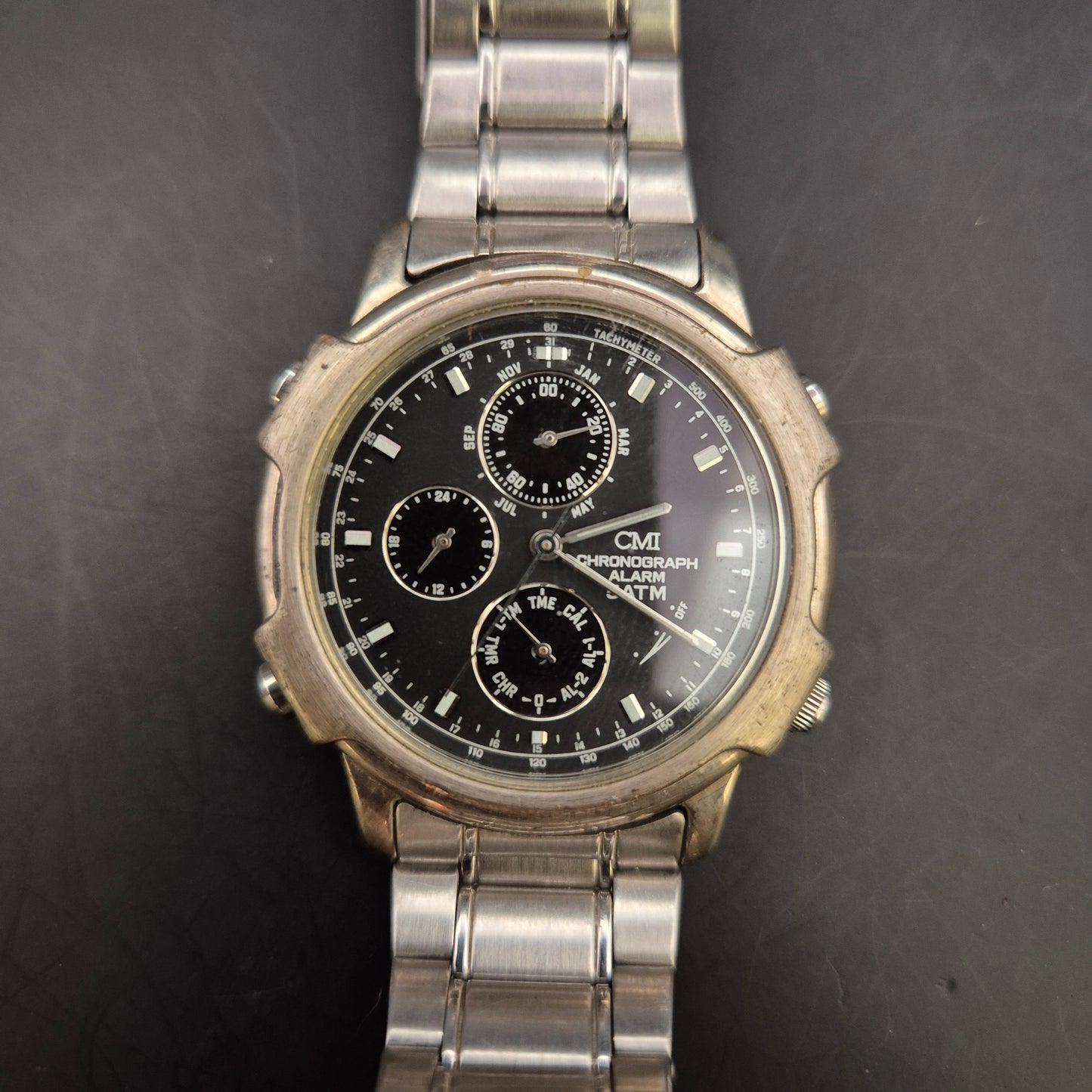 CMI Herren Uhr – Chronograph Edelstahl mit Multifunktion (defekt)