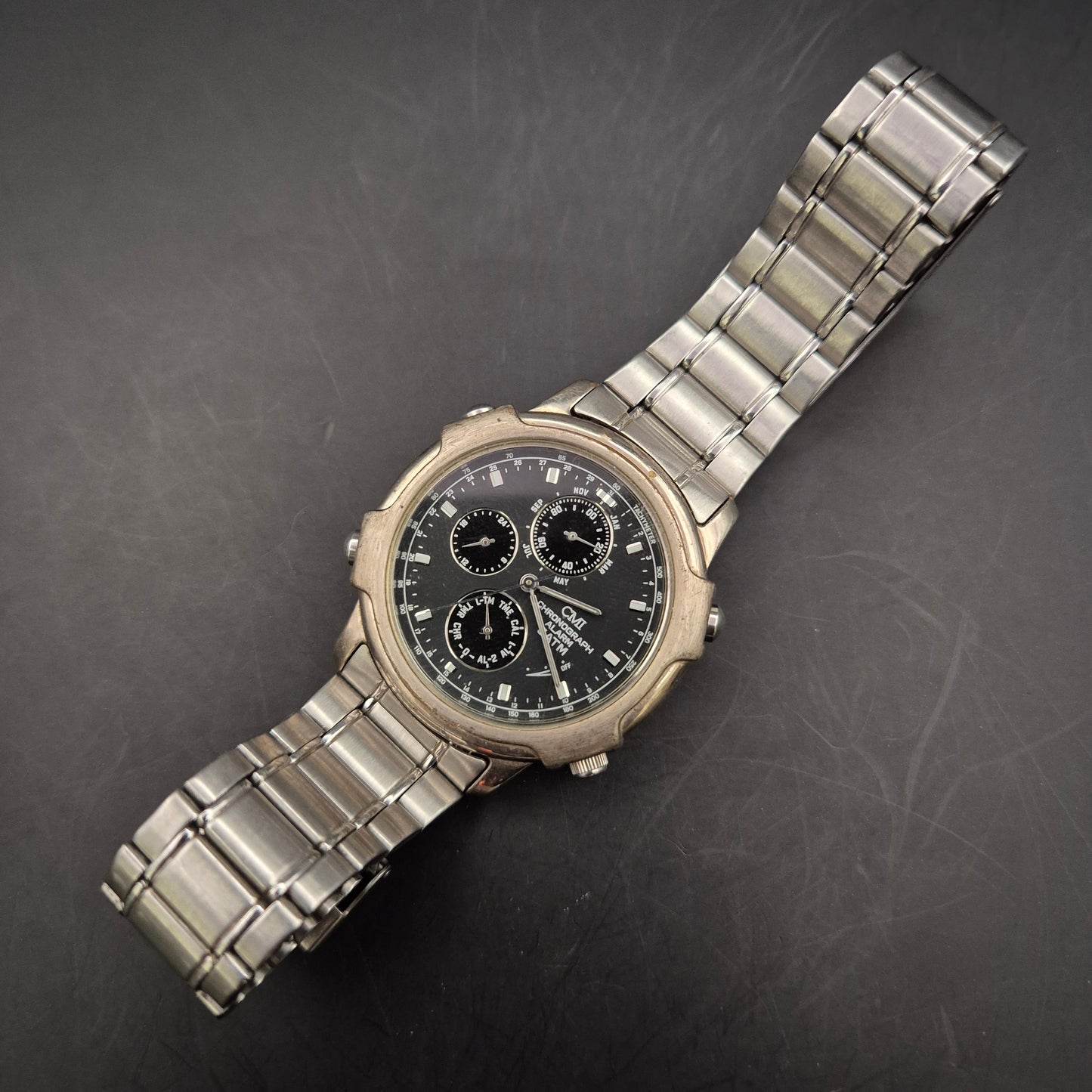 CMI Herren Uhr – Chronograph Edelstahl mit Multifunktion (defekt)