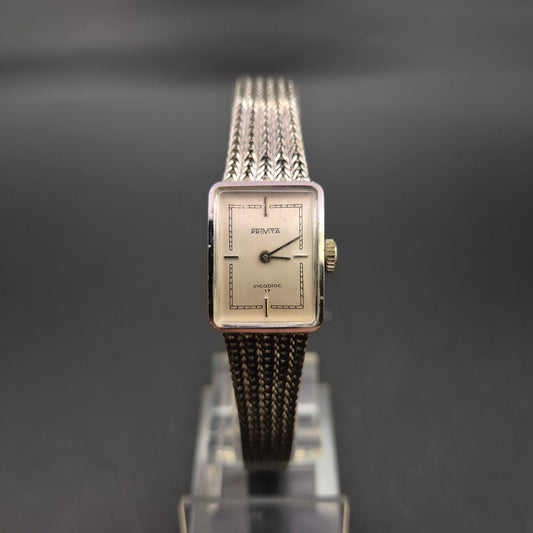 Elegante Promta Damen Uhr – Vintage Look mit geflochtenem Armband