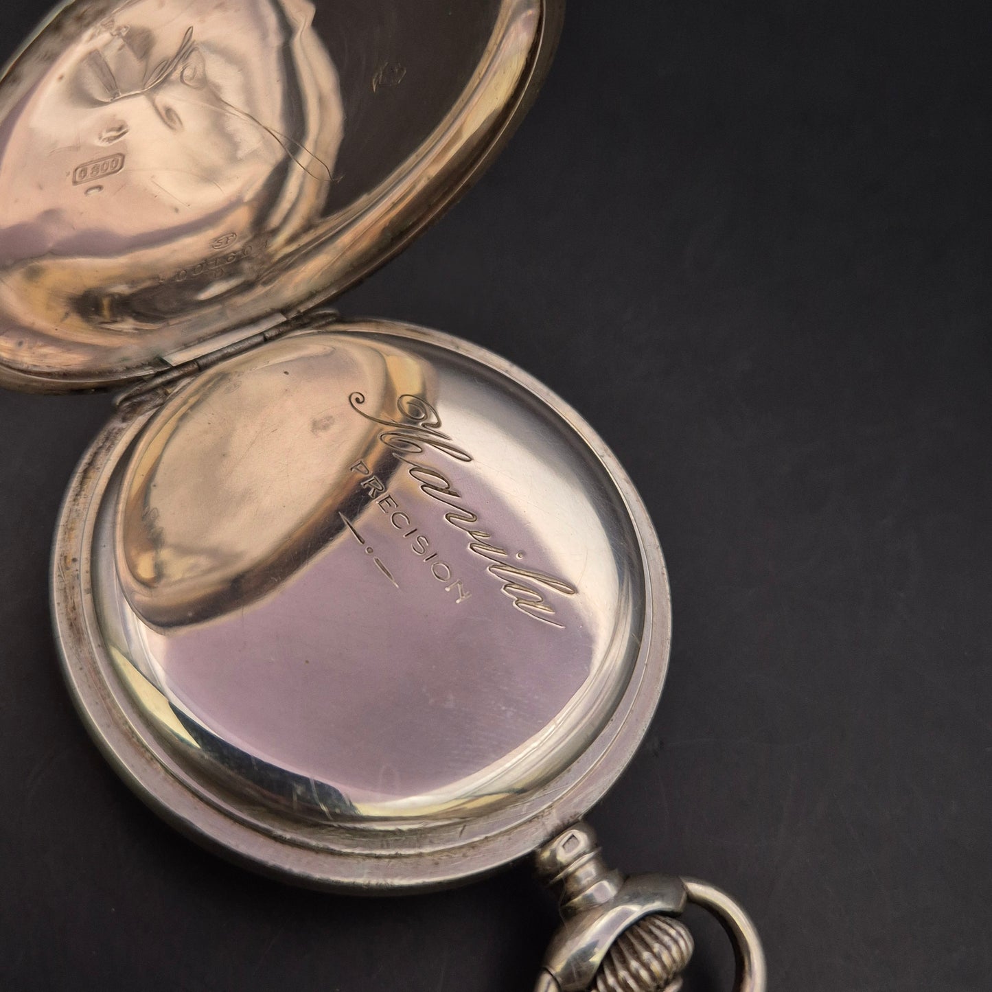 Silberne Chavita Taschenuhr – Handaufzug in 800er Silbergehäuse